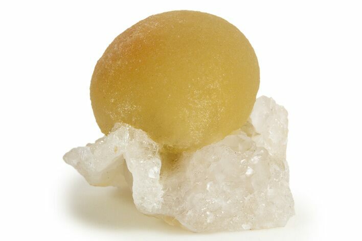 Botryoidal Yellow-Orange Fluorite on Quartz - India #342397